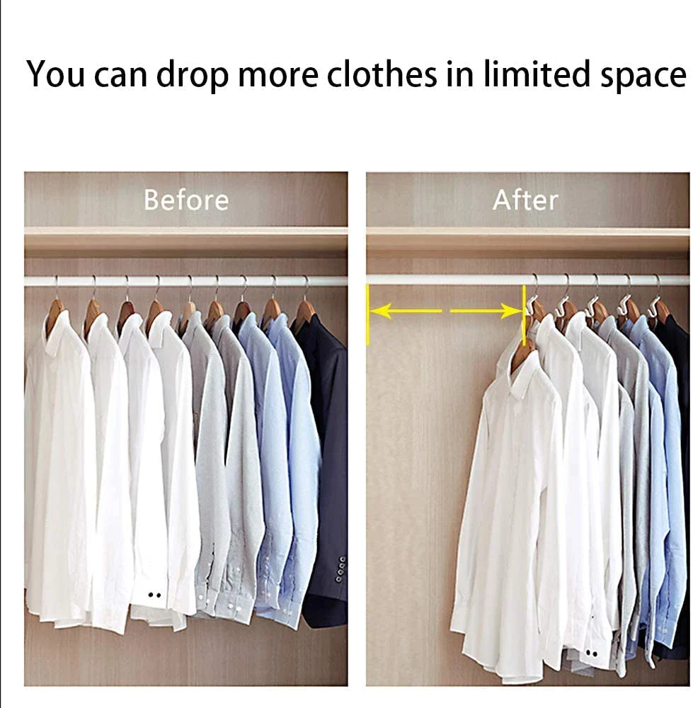 40 Durable Clothes Hanger Connector Hooks - Space-Saving Organizer Clips for Your Closet