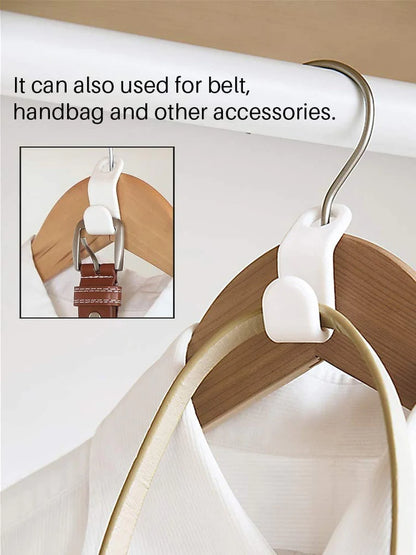 40 Durable Clothes Hanger Connector Hooks - Space-Saving Organizer Clips for Your Closet