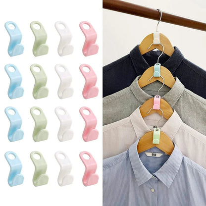 40 Durable Clothes Hanger Connector Hooks - Space-Saving Organizer Clips for Your Closet