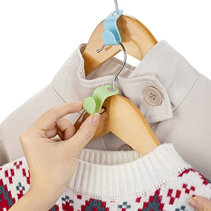 40 Durable Clothes Hanger Connector Hooks - Space-Saving Organizer Clips for Your Closet