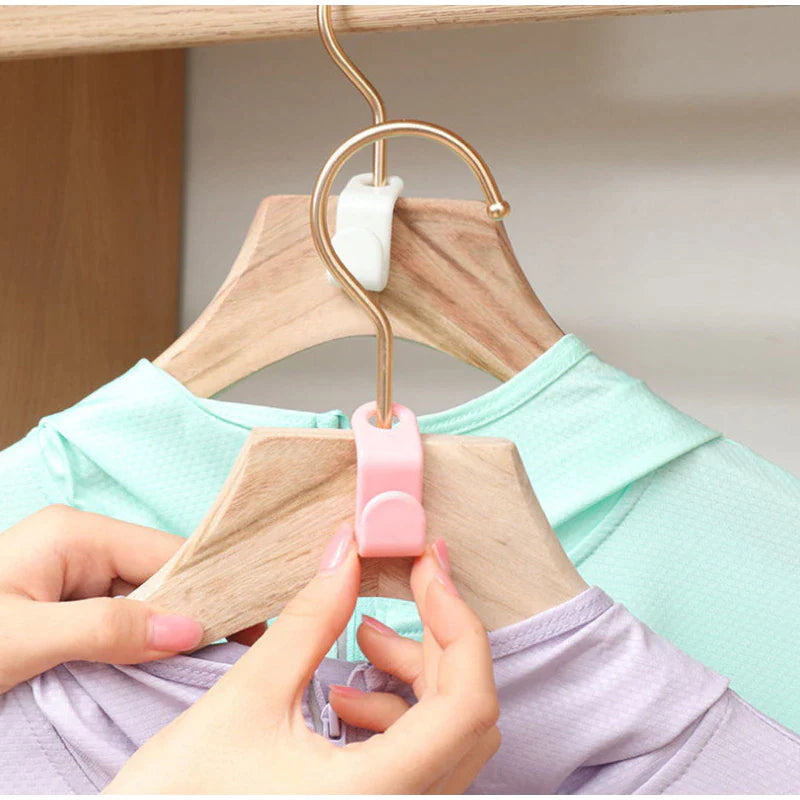 40 Durable Clothes Hanger Connector Hooks - Space-Saving Organizer Clips for Your Closet