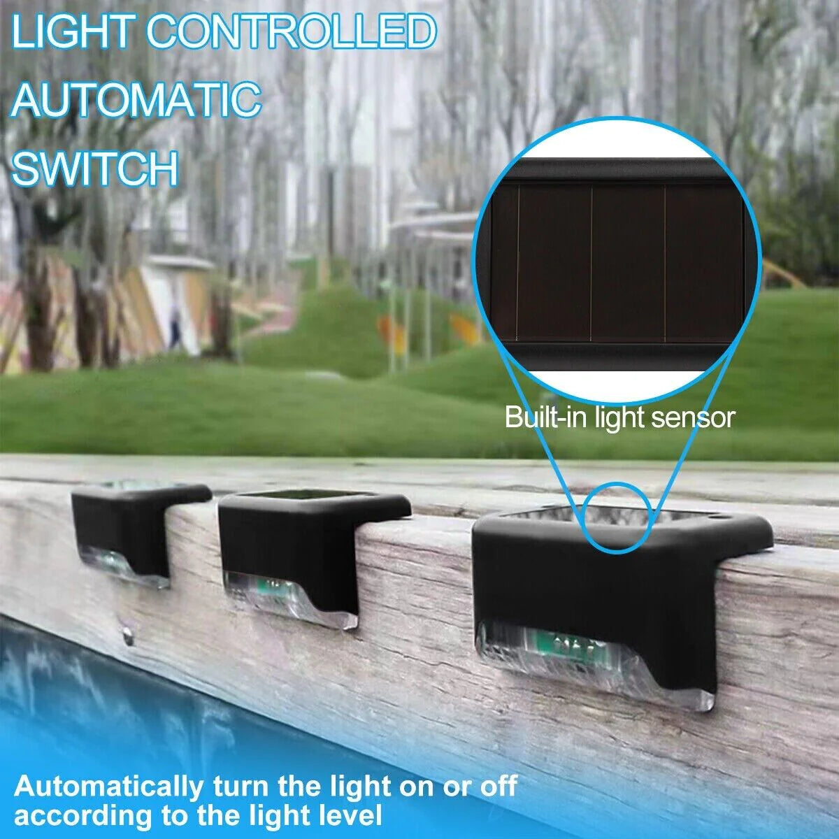 Illuminate Your Outdoor Space with 8 Pack Solar Deck Lights - Waterproof LED Lamps for Stairs and Fences