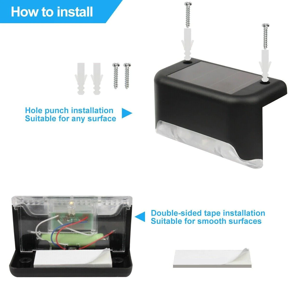 Illuminate Your Outdoor Space with 8 Pack Solar Deck Lights - Waterproof LED Lamps for Stairs and Fences