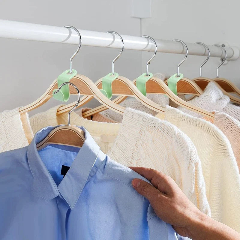 40 Durable Clothes Hanger Connector Hooks - Space-Saving Organizer Clips for Your Closet