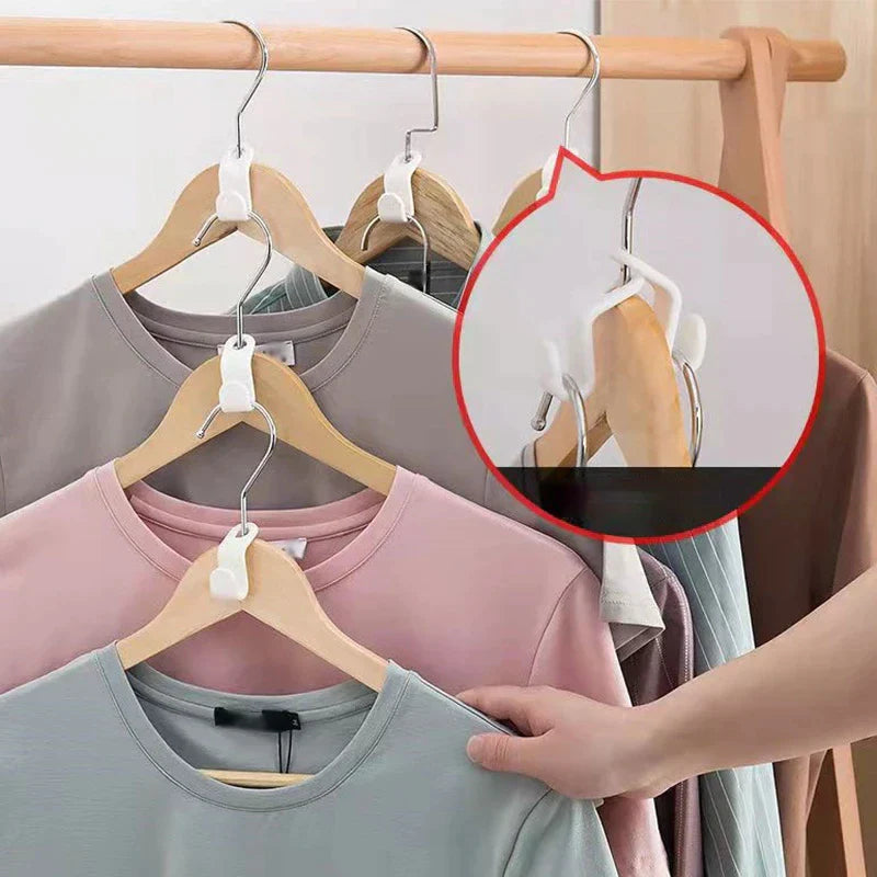 40 Durable Clothes Hanger Connector Hooks - Space-Saving Organizer Clips for Your Closet