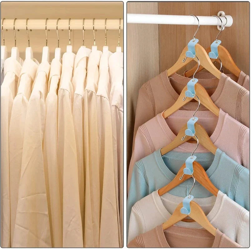 40 Durable Clothes Hanger Connector Hooks - Space-Saving Organizer Clips for Your Closet