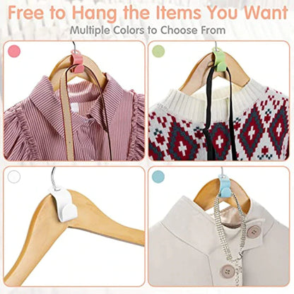 40 Durable Clothes Hanger Connector Hooks - Space-Saving Organizer Clips for Your Closet