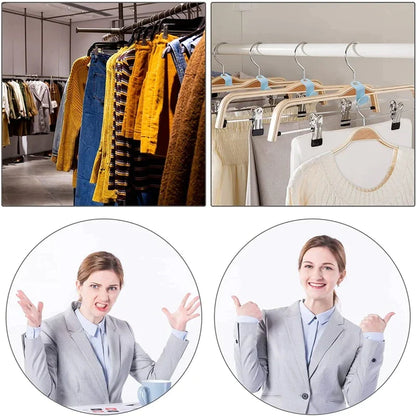 40 Durable Clothes Hanger Connector Hooks - Space-Saving Organizer Clips for Your Closet