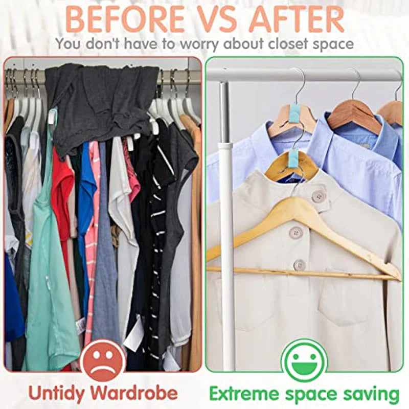 40 Durable Clothes Hanger Connector Hooks - Space-Saving Organizer Clips for Your Closet