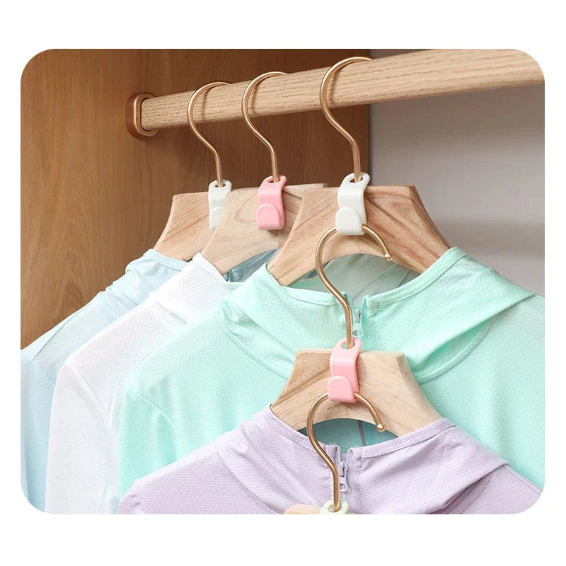 40 Durable Clothes Hanger Connector Hooks - Space-Saving Organizer Clips for Your Closet