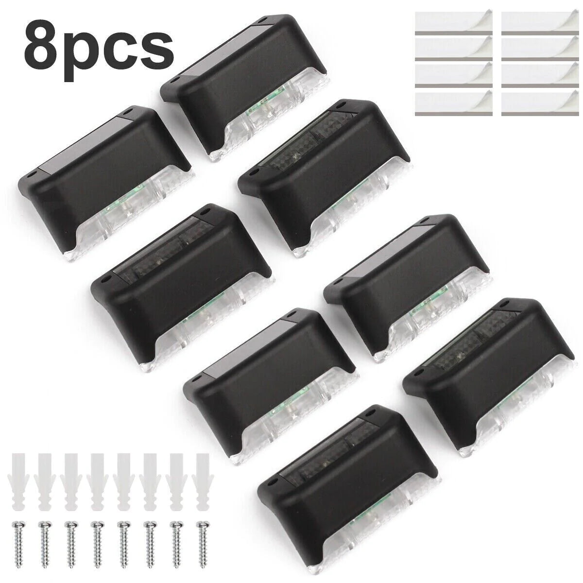 Illuminate Your Outdoor Space with 8 Pack Solar Deck Lights - Waterproof LED Lamps for Stairs and Fences