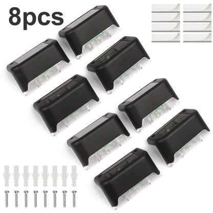 Illuminate Your Outdoor Space with 8 Pack Solar Deck Lights - Waterproof LED Lamps for Stairs and Fences