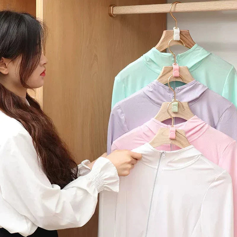 40 Durable Clothes Hanger Connector Hooks - Space-Saving Organizer Clips for Your Closet